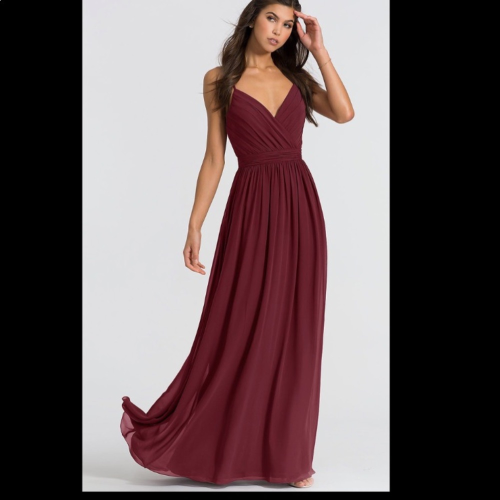 Bari Jay Burgundy Bridesmaid Dress